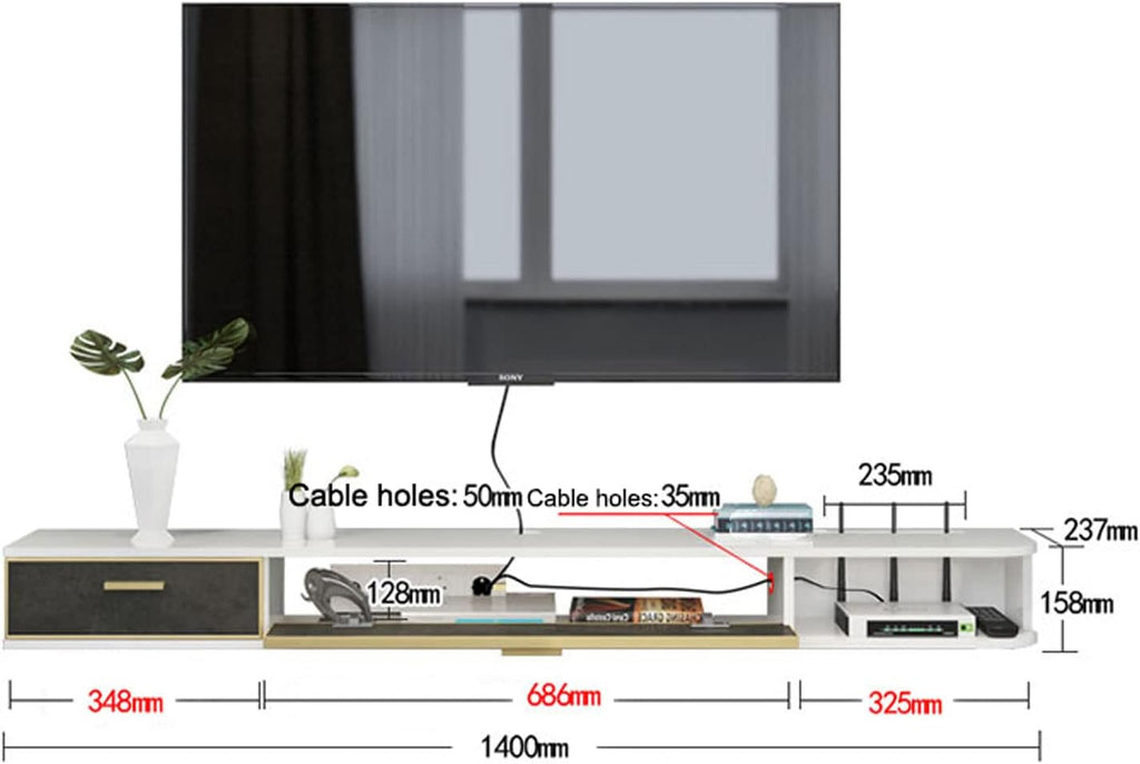 Floating Wall TV Media Shelf