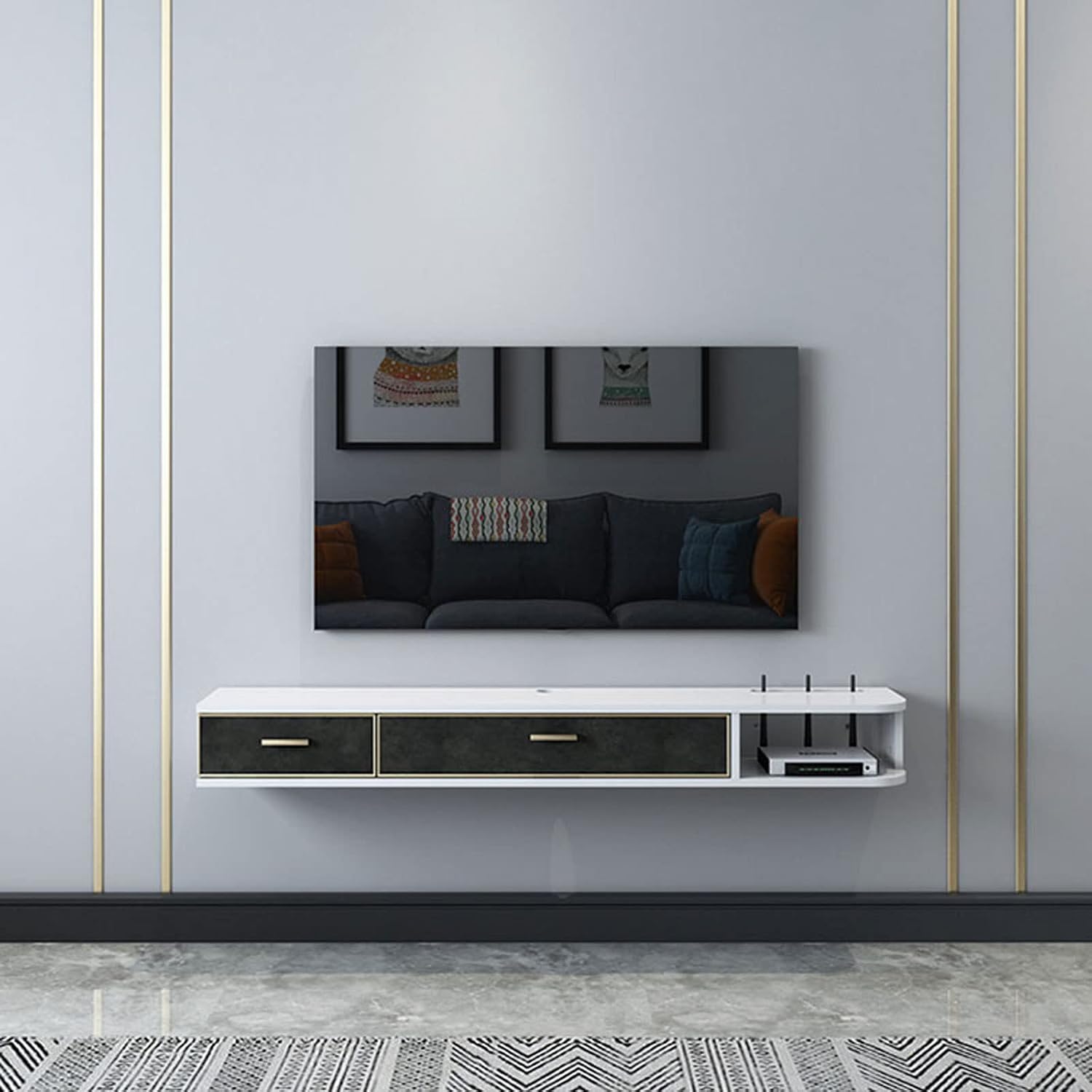 Floating Wall TV Media Shelf