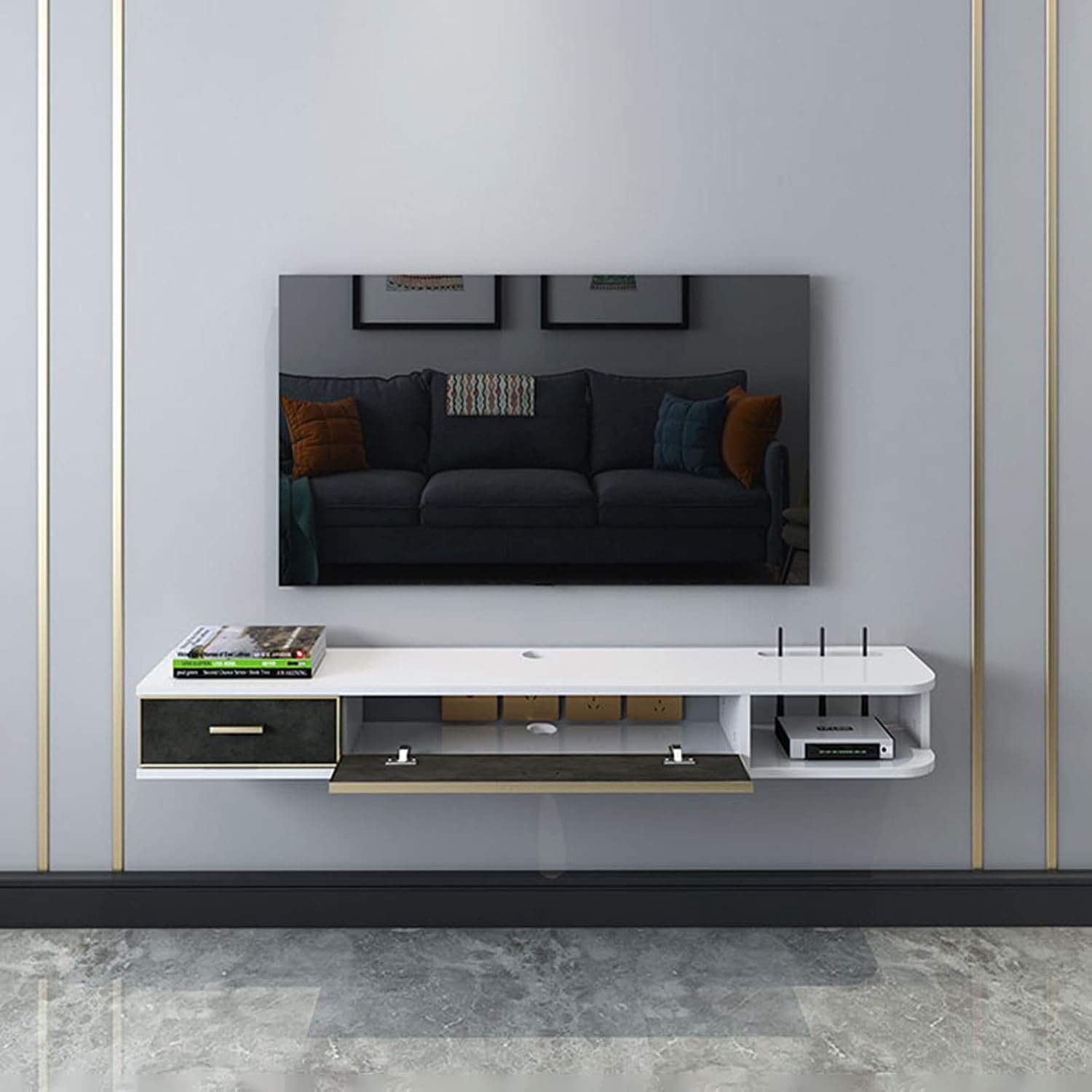 Floating Wall TV Media Shelf