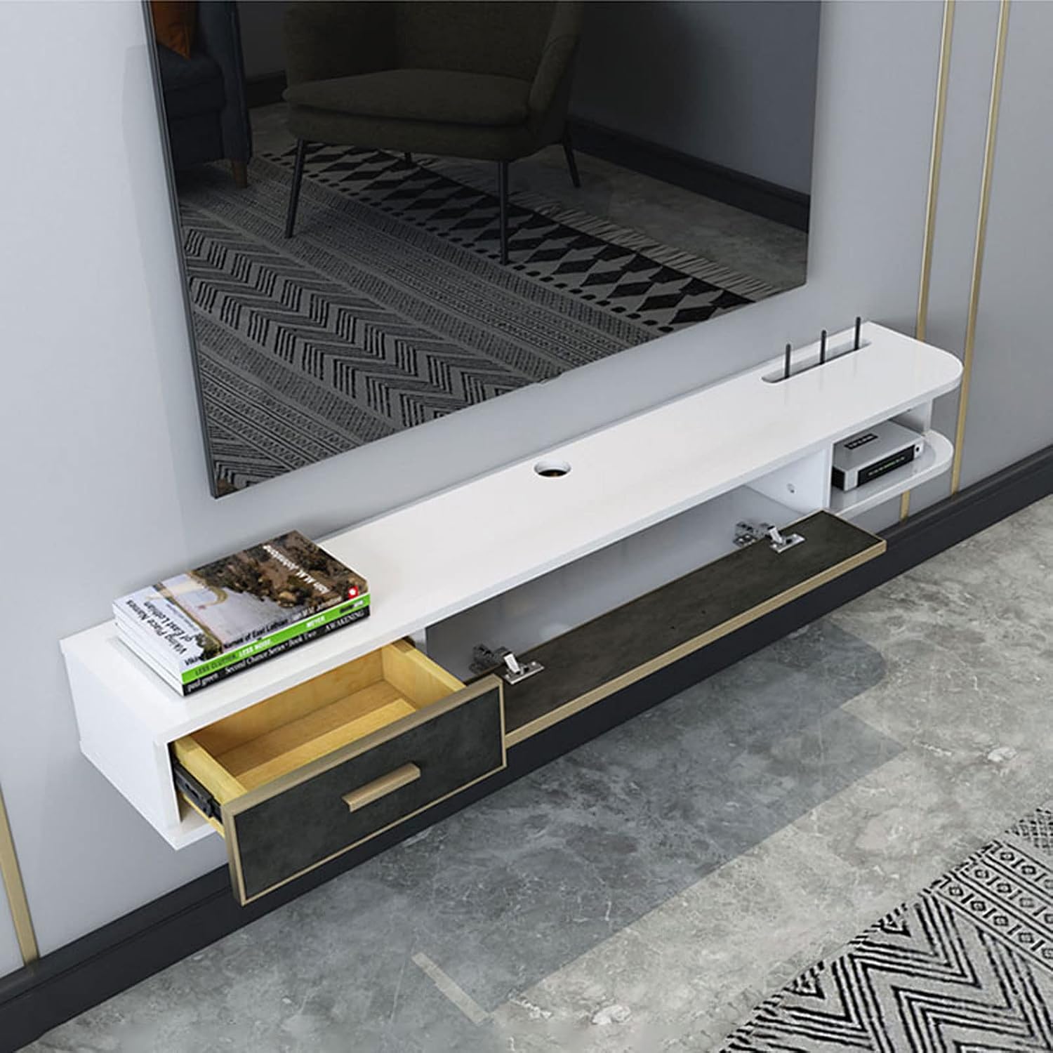 Floating Wall TV Media Shelf
